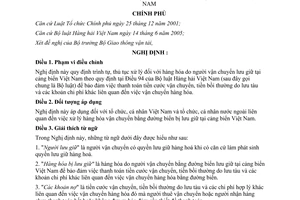 Nghị định 46/2006/NĐ-CP xử lý hàng hóa do người vận chuyển lưu giữ tại cảng biển Việt Nam