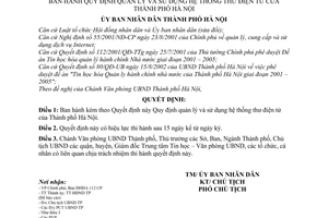 Quyết định 2323/2006/QĐ-UBND quản lý sử dụng hệ thống thư điện tử thành phố Hà Nội