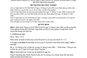 Quyết định 1288/QĐ-BCN Đính chính Thông tư 03/2006/TT-BCN