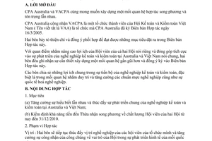 Biên bản hợp tác phát triển nghề kế kiểm toán giữa CPA Australia và Hội Kiểm toán viên hành nghề Việt Nam 2006