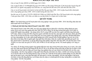 Nghị quyết 58/2006/NQ-HĐND kế hoạch phát triển công nghiệp 2006 2010 Phú Thọ