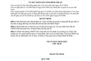 Quyết định 39/2006/QĐ-UBND quy chế đấu giá quyền sử dụng đất để giao đất có thu tiền sử dụng đất hoặc cho thuê đất trên địa bàn tỉnh Bình Thuận