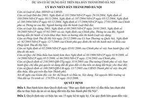 Quyết định 71/2006/QĐ-UBND đấu thầu lựa chọn nhà đầu tư thực hiện dự án sử dụng đất Hà Nội