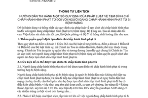 Thông tư liên tịch 02/2006/TTLT-BCA-BQP-BYT-TANDTC-VKSNDTC hướng dẫn quy định của pháp luật tạm đình chỉ chấp hành hình tù người bị bệnh nặng