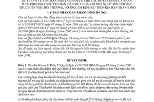 Quyết định 72/2006/QĐ-UBND bán nhà tái định cư cho hộ gia đình, cá nhân phương thức trả dần tiền mua nhà khi NN thu hồi đất,bồi thường,hỗ trợ tại TP