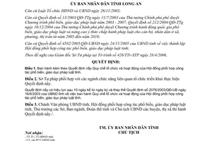 Quyết định 21/2006/QĐ-UBND tổ chức phối hợp phổ biến giáo dục pháp luật Long An
