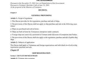 Decree of Government No. 49/2006/ND-CP on ship registration, purchase and sale