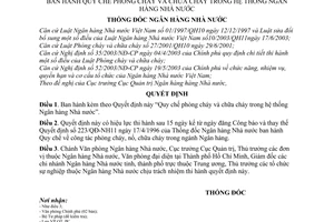 Quyết định 22/2006/QĐ-NHNN Quy chế Phòng cháy chữa cháy hệ thống Ngân hàng Nhà nước