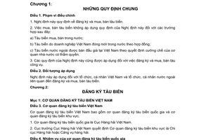 Nghị định 49/2006/NĐ-CP đăng ký mua, bán tàu biển