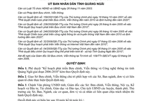 Quyết định 28/2006/QĐ-UBND Kế hoạch phát triển Bưu chính, Viễn thông và CNTT tỉnh Quảng Ngãi 2006-2010