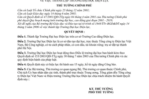 Quyết định 111/2006/QĐ-TTg thành lập Trường Đại học Điện lực