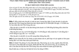Quyết định 21/2006/QĐ-UBND-TG  mức thu phí vệ sinh tỉnh Tiền Giang điều chỉnh 43/2004/QĐ-UB