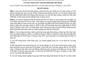 Quyết định 76/2006/QĐ-UBND chỉ tiêu thu Quỹ phòng, chống lụt, bão doanh nghiệp thành phố Hồ Chí Minh 2006