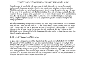 Chỉ thị 10/2006/CT-UBND tăng cường công tác quản lý tài nguyên nước Đắk Lắk