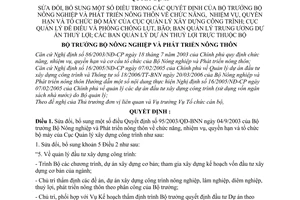 Quyết định 39/2006/QĐ-BNN sửa đổi chức năng, nhiệm vụ, quyền hạn tổ chức bộ máy Cục Quản lý xây dựng công trình,đê điều chống lụt bão,dự án thủy lợi