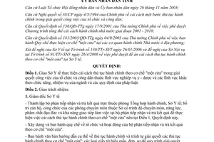 Quyết định 09/2006/QĐ-UB Về việc thực hiện cơ chế một cửa tại Sở Y tế tỉnh Tuyên Quang