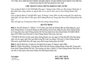 Quyết định 323/2006/QĐ-UBCK giao dịch Trung tâm Giao dịch Chứng khoán Hà Nội sửa đổi 245/QĐ-UBCK