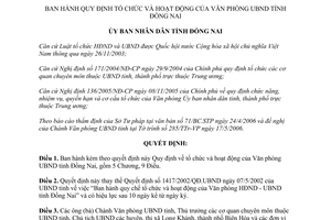 Quyết định 42/2006/QĐ-UBND tổ chức hoạt động văn phòng Ủy ban nhân dân Đồng Nai