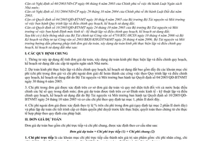 Thông tư 04/2006/TT-BTNMT hướng dẫn phương pháp tính đơn giá dự toán xây dựng dự toán kinh phí thực hiện lập điều chỉnh quy hoạch kế hoạch sử dụng đất