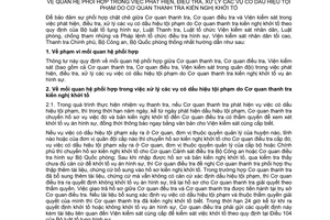 Thông tư liên tịch 03/2006/TTLT-KSNDTC-TTrCP-BCA-BQP quan hệ phối hợp phát hiện điều tra xử lý vụ có dấu hiệu tội phạm cơ quan thanh tra kiến nghị