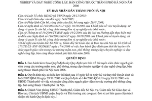 Quyết định 77/2006/QĐ-UBND  Quy định tạm thời  thi tuyển viên chức ngạch giáo viên trong các trường mầm non, phổ thông, trung cấp,dạy nghề Hà Nội 2006
