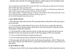 Thông tư 44/2006/TT-BTC hướng dẫn chế độ tài chính phòng, chống dịch lở mồm long móng gia súc