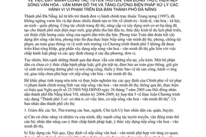 Chỉ thị 16/2006/CT-UBND-ĐNg đẩy mạnh tuyên truyền vận động thực hiện nếp sống văn hóa văn minh đô thị tăng cường biện pháp xử lý vi phạm Đà Nẵng