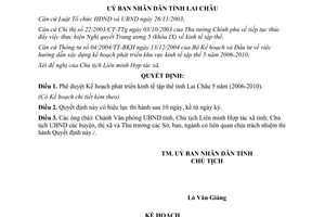 Quyết định 38/2006/QĐ-UBND phát triển kinh tế tập thể Lai Châu 2006 2010