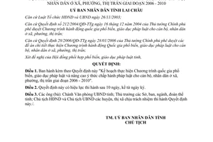 Quyết định 39/2006/QĐ-UBND phổ biến giáo dục pháp luật 2006 2010 Lai Châu