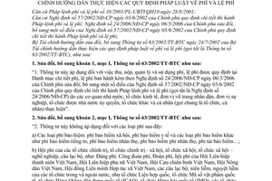 Thông tư 45/2006/TT-BTC phí lệ phí sửa đổi 63/2002/TT-BTC