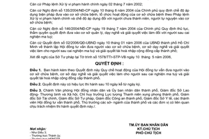 Quyết định 80/2006/QĐ-UBND hoạt động HĐ tư vấn đưa người vào cơ sở chữa bệnh,dạy nghề giải quyết việc làm người sau cai nghiện,tái hòa nhập cộng đồng