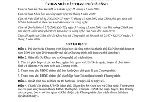 Quyết định 51/2006/QĐ-UBND phê duyệt Chương trình khoa học công nghệ 2006 2010 Đà Nẵng