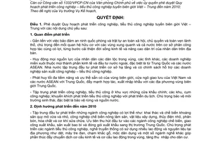 Quyết định 14/2006/QĐ-BCN  Quy hoạch phát triển tiểu thủ công nghiệp tuyến biên giới Việt–Trung đến 2010