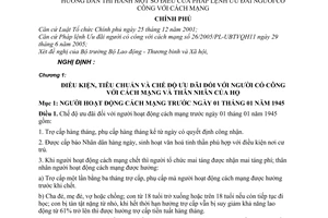 Nghị định 54/2006/NĐ-CP hướng dẫn Pháp lệnh Ưu đãi người có công với cách mạng