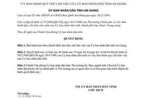 Quyết định 26/2006/QĐ-UBND quy chế làm việc Ủy ban nhân dân tỉnh An Giang