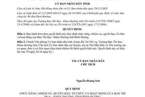 Quyết định 141/2006/QĐ-UBND chức năng tổ chức ban thi đua khen thưởng Bình Dương