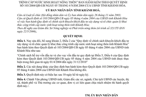 Quyết định 36/2006/QĐ-UBND sửa đổi Quyết định 103/2004/QĐ-UB