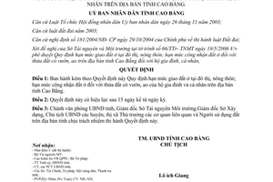 Quyết định 987/2006/QĐ-UBND hạn mức giao công nhận đất ở hộ gia đình cá nhân Cao Bằng