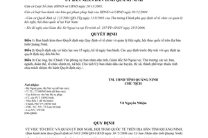 Quyết định 1481/2006/QĐ-UBND Quy định tổ chức quản lý Hội nghị hội thảo quốc tế