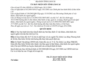 Quyết định 47/2006/QĐ-UBND khám, chữa bệnh cho người nghèo tỉnh Lào Cai