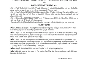 Quyết định 21/2006/QĐ-BTM  Chương trình xúc tiến thương mại quốc gia 2006