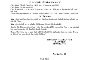 Quyết định 39/2006/QĐ-UBND đơn giá thuê đất
