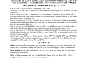 Quyết định 1283/2006/QĐ-UBND-QNg đề cương dự toán quy hoạch phát triển mạng lưới chợ 2006–2010 định hướng đến 2015