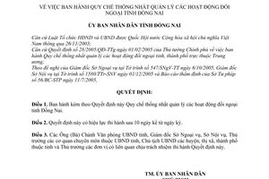 Quyết định 48/2006/QĐ-UBND Quy chế thống nhất quản lý hoạt động đối ngoại