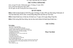 Quyết định 130/2006/QĐ-TTg bãi bỏ 203/TTg