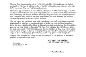 Công văn 1961/TCT-ĐTNN thuế hợp đồng nhập khẩu máy móc, thiết bị