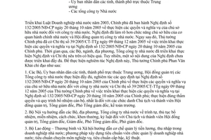 Công văn 3024/VPCP-ĐMDN thực hiện NĐ 132/2005/NĐ-CP
