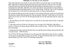 Công văn 1151/CNTT-CNTT truyền lại thông tin chi tiết về quản lý rủi ro về Tổng cục