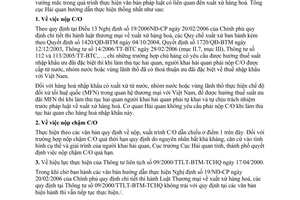 Công văn 2613/TCHQ-GSQL giải quyết vướng mắc C/O