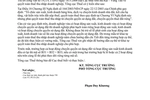 Công văn 2140/TCT-PCCS quyết toán thuế thu nhập doanh nghiệp